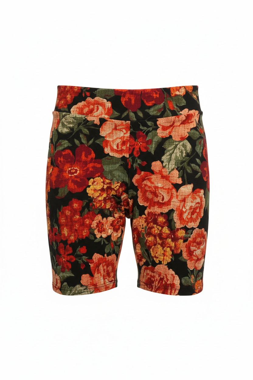Licra corta floral artesanal para mujer