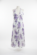 Vestido Largo Floral de Chiffon - Espalda Descubierta con Ajuste Elastico