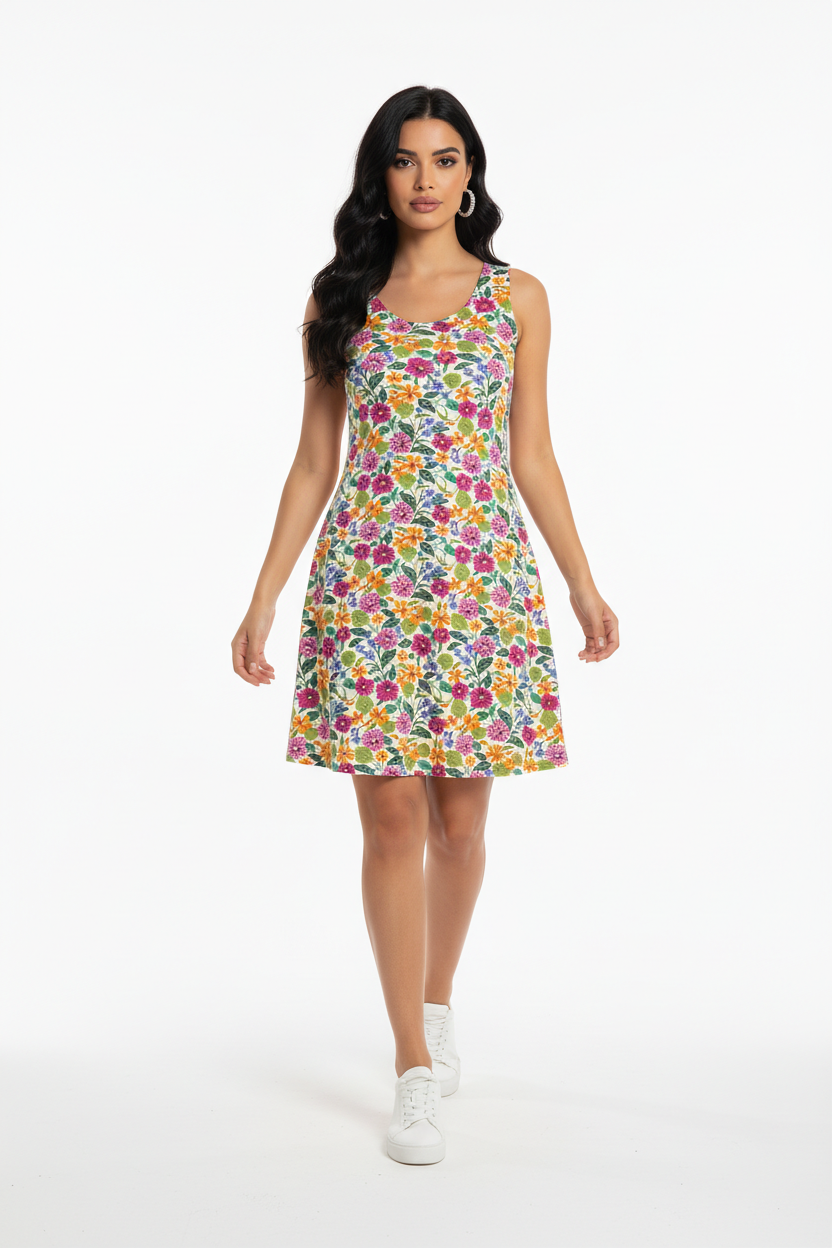 Vestido Floral Primavera - Multicolor - Comodo y Fresco