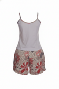 Conjunto de Pijama Floral Rosado y Blanco para Mujer