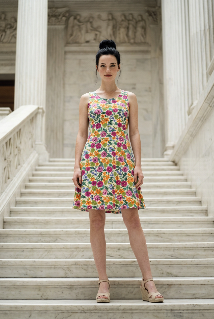 Vestido Floral Primavera - Multicolor - Comodo y Fresco
