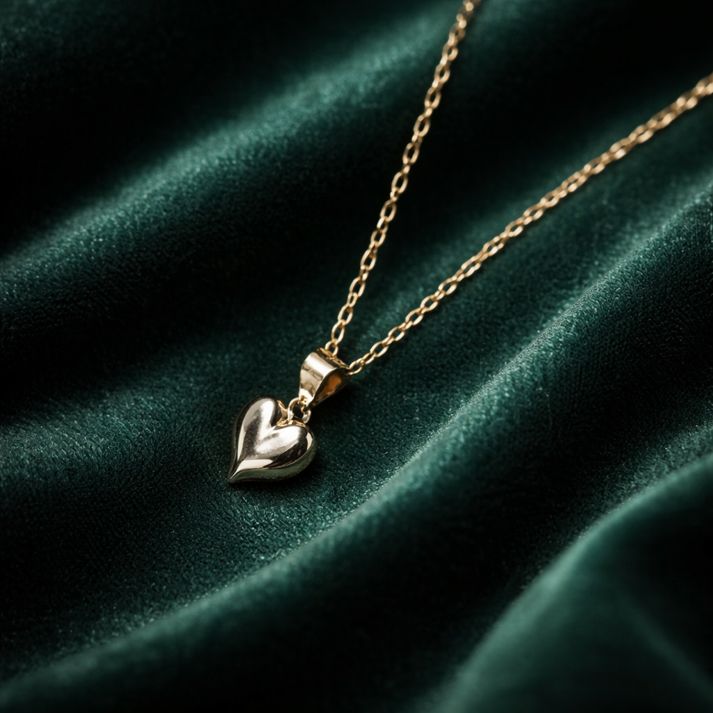Cadena de Oro 10K con Dije de Corazon - Joyeria Elagante para Mujer