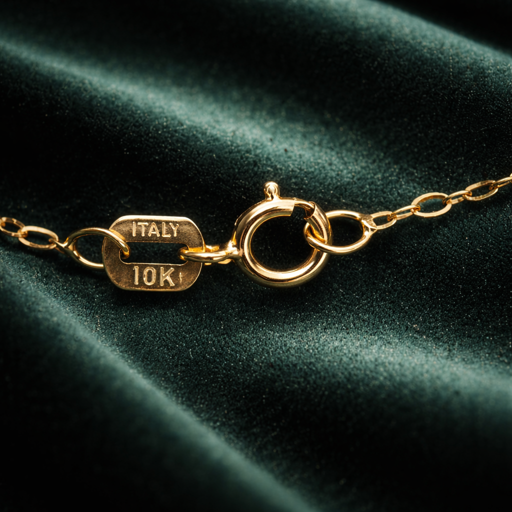 Cadena de Oro 10K con Dije de Corazon - Joyeria Elagante para Mujer