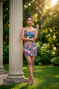 Vestido Floral Vibrante Ajustado - Estilo Tropical Chic