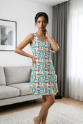 Vestido Casual Geometrico Colorido - Estilo Fresco y Moderno