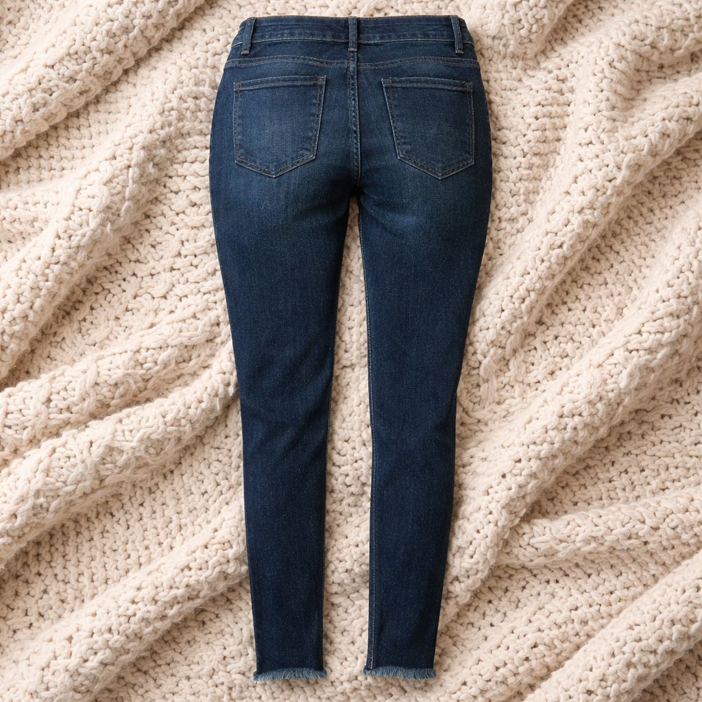 Jeans Skinny de Tiro Alto con Botones - Ajuste Perfecto