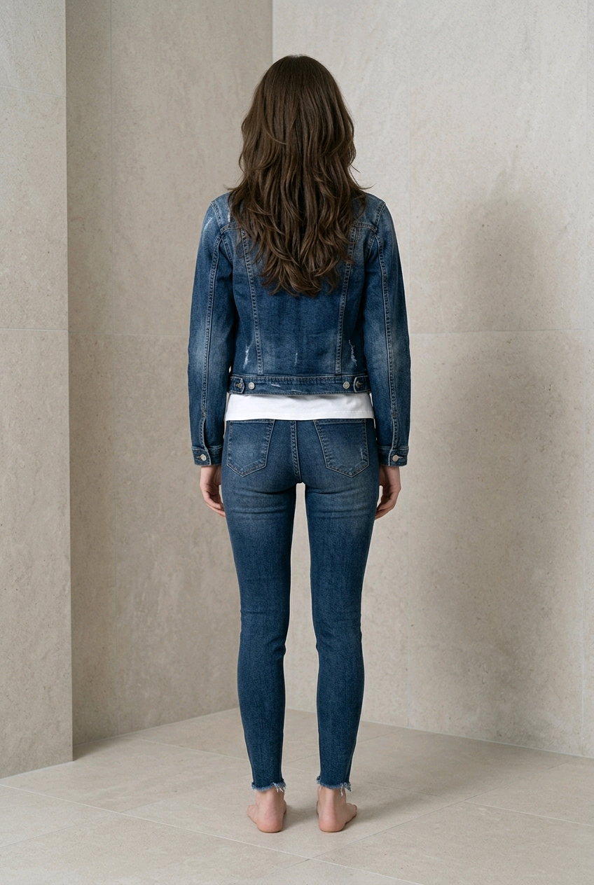 Jeans Skinny de Tiro Alto con Botones - Ajuste Perfecto