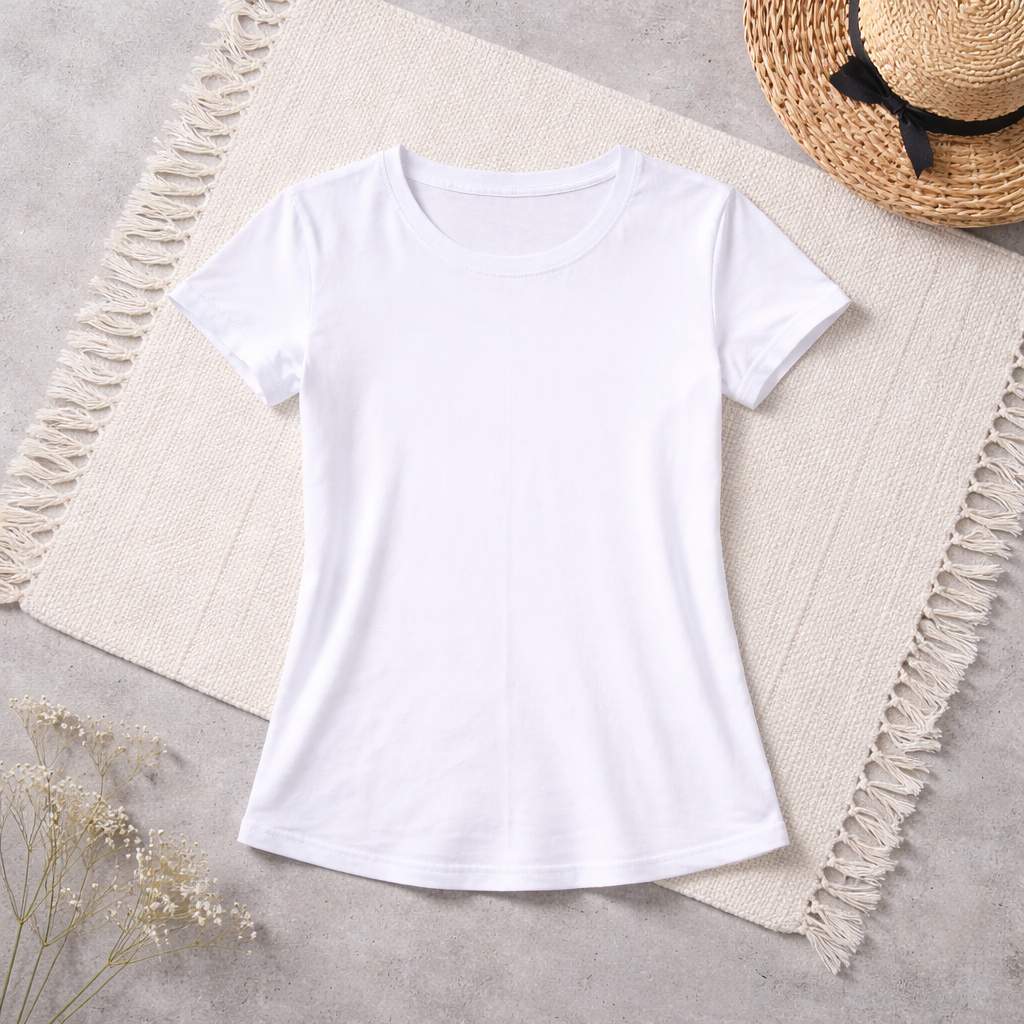 Camiseta Basica Blanca Mangas Cortas - Estilo Clasico y Versatil
