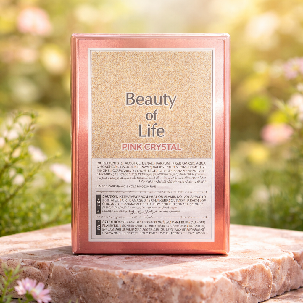 Perfume Beauty Of Life Pink Crystal - Fragancia Floral Citrica Para Mujer