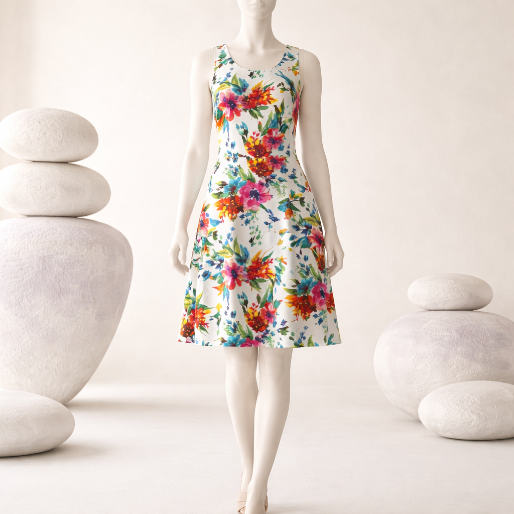 Vestido Floral de Licra para Mujer - Color, Fresccura y Estilo Artesanal