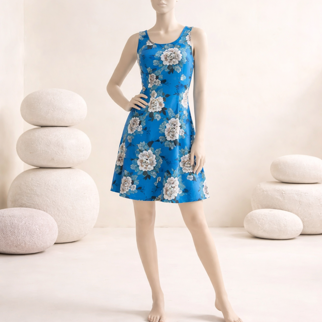 Vestido Floral de Licra para Mujer - Comodidad y Elegancia Artesanal