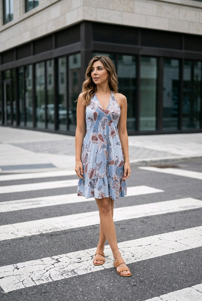 Vestido Corto Artesanal de Algodon para Mujer - Frescura y Elegancia